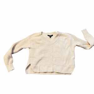 Simply Vera Vera Wang Beige Ribbed Sweater Petite